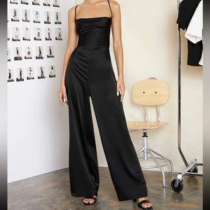 Black Satin Jumpsuit